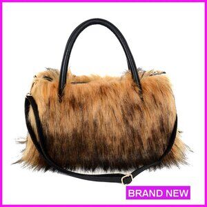 Faux Fur Shoulder Bag Crossbody Purse Handbag Y2K Chic Trendy Furry Accessory